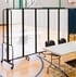 13.5'W x 6'H Frosted Acrylic Folding Mobile Room Divider