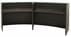 2-Person Curved Glass Top Reception Desk in Charcoal or White - 9' Wide