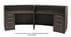 2-Person Curved Glass Top Reception Desk in Charcoal or White - 9' Wide