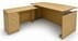 Maple Adjustable Height Bow Front L-Shaped Desk