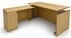 Maple Adjustable Height Rectangular Front L-Shaped Desk