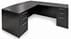 Black L-Shaped Bow Front Conference Desk w/6 Drawers
