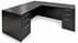 Black L-Shaped Rectangular Executive Desk w/6 Drawers