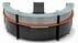 Half Round Glass Top Reception Desk