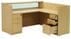 Maple L-Shaped Reception Desk w/Frosted Glass Panel