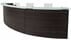 3-Person Curved Glass Top Reception Desk in Charcoal or White - 13' Wide