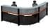 L-Shaped Glass Top Reception Desk in Cherry