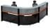L-Shaped Glass Top Reception Desk in Cherry