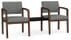 Lenox 2 Chairs w/Connecting Center Table in Standard Fabric or Vinyl