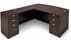 Mocha  L-Shaped Bow Front Conference Desk w/6 Drawers
