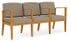 Amherst Wood Frame 3 Seats w/ Center Arms  in Standard Fabric or Vinyl