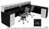 Emerge Glass Top 2-Person Reception Desk w/Drawers & LED Lights - 132