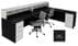 Emerge Glass Top L-Shaped 2-Person Reception Desk w/Drawers & LED Lights - 132