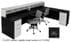 Emerge Glass Top L-Shaped 2-Person Reception Desk w/Drawers & LED Lights - 142
