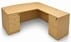 Maple L-Shaped Bow Front Conference Desk w/6 Drawers