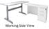 Pneumatic Lift Height Adjustable Executive L-Desk in White
