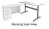 Pneumatic Lift Height Adjustable Managers L-Desk in White