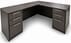 Charcoal L-Shaped Rectangular Managers Desk w/6 Drawers