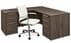 Columbia Walnut Managers L-Shaped Desk w/6 Drawers - 63