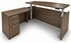 Modern Walnut Adjustable Height Bow Front L-Shaped Desk