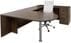 Modern Walnut Peninsula U-Shaped Workstation
