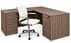Urban Walnut Managers L-Shaped Desk w/6 Drawers - 63