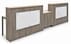 13.5' Desert Oak & Smoked Timber 2-Person Reception Station with ADA Counter