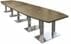 14' x 4' Boat Shape Conference Table with Chrome Steel Bases