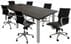 8' Rectangular Table in Charcoal/Silver with 6 Black Chairs Conference Room Set