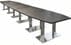 20' x 4' Boat Shape Conference Table with Chrome Steel Bases