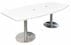 8' x 4' Boat Shaped Table with Steel Disc Bases - Other Sizes Available