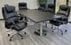 8'x 4' Charcoal Disc Base Table w/6 Big & Tall Leather Chairs - Conference Set 