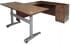 Pneumatic Lift Height Adjustable Executive U-Desk in Modern Walnut