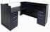 L-Shaped Glass Front Reception Desk w/6 Drawers