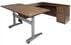 Pneumatic Lift Height Adjustable Managers U-Desk  in Modern Walnut