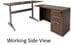 Pneumatic Lift Height Adjustable Executive L-Desk in Modern Walnut