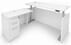 White Adjustable Height Rectangular Front L-Shaped Desk