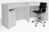 2-Person Standing Height Curved Glass Top Reception Desk in White or Charcoal