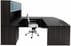 Adjustable Height Bow Front U-Shaped Desk w/Hutch in Charcoal