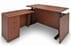 Cherry Adjustable Height Manager's L-Shaped Desk