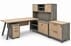 8'W Desert Oak & Smoked Timber 4-Piece Desk Package