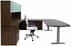 Electric Lift Adjustable Height Modern Walnut U-Desk w/Hutch