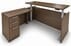  Modern Walnut Adjustable Height Manager's L-Shaped Desk