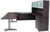 Pneumatic Lift Height Adjustable Executive U-Desk w/Hutch in Charcoal