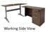 Pneumatic Lift Height Adjustable Managers L-Desk in Modern Walnut