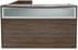 Rectangular Modern Walnut L-Shaped Reception Desk w/Frosted Glass Panel