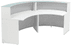 White 120° Curved Glass Top Reception Desk