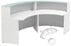 White 120° Curved Glass Top Reception Desk