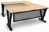 Beaumont Oak Steel V-Leg Rectangular Front U-Shaped Desk