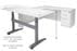 Pneumatic Lift Height Adjustable Executive U-Desk in White